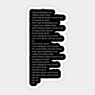 Last Caress lyrics Sticker